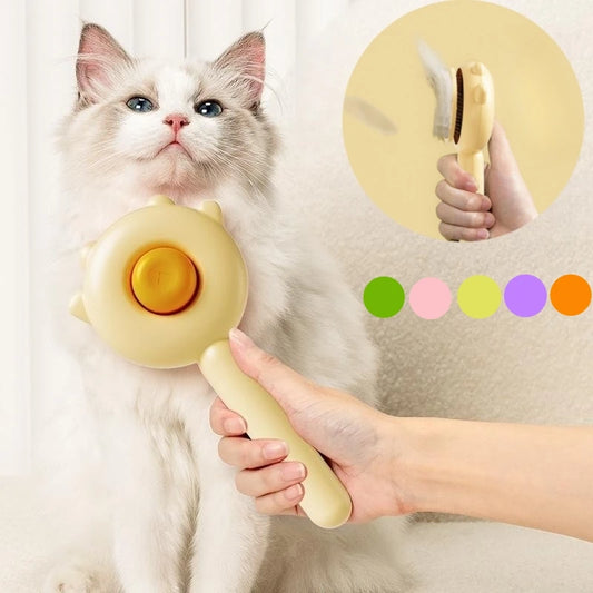 Self-Cleaning Slicker Brush for Dogs and Cats - Removes Undercoat Tangled Hair, Massages for Circulation - Happy Tail Center