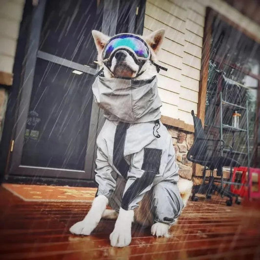 Reflective Outdoor Large Dog Raincoat: Waterproof Sunscreen Hoodie Jacket - Happy Tail Center