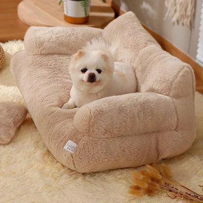 Winter Warm Cat Sofa Bed | Detachable Plush Sleeping Cushion for Small Pets - Happy Tail Center