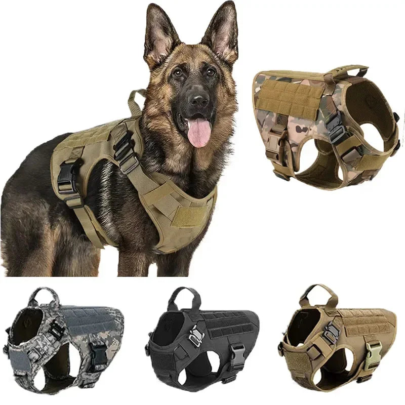 Tactical Military Dog Harness with Reflective Rope and Handle