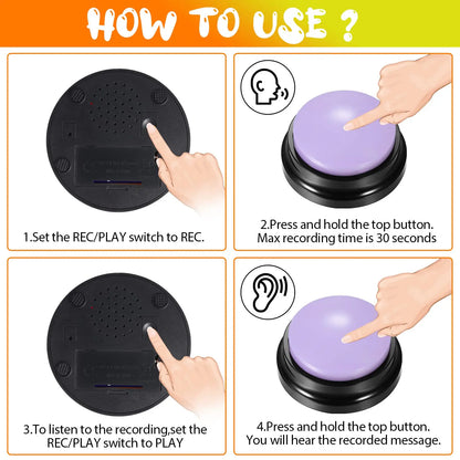Recordable Talking Pet Toy with Buttons - Portable Dog Communication Tool - Happy Tail Center (View 6)
