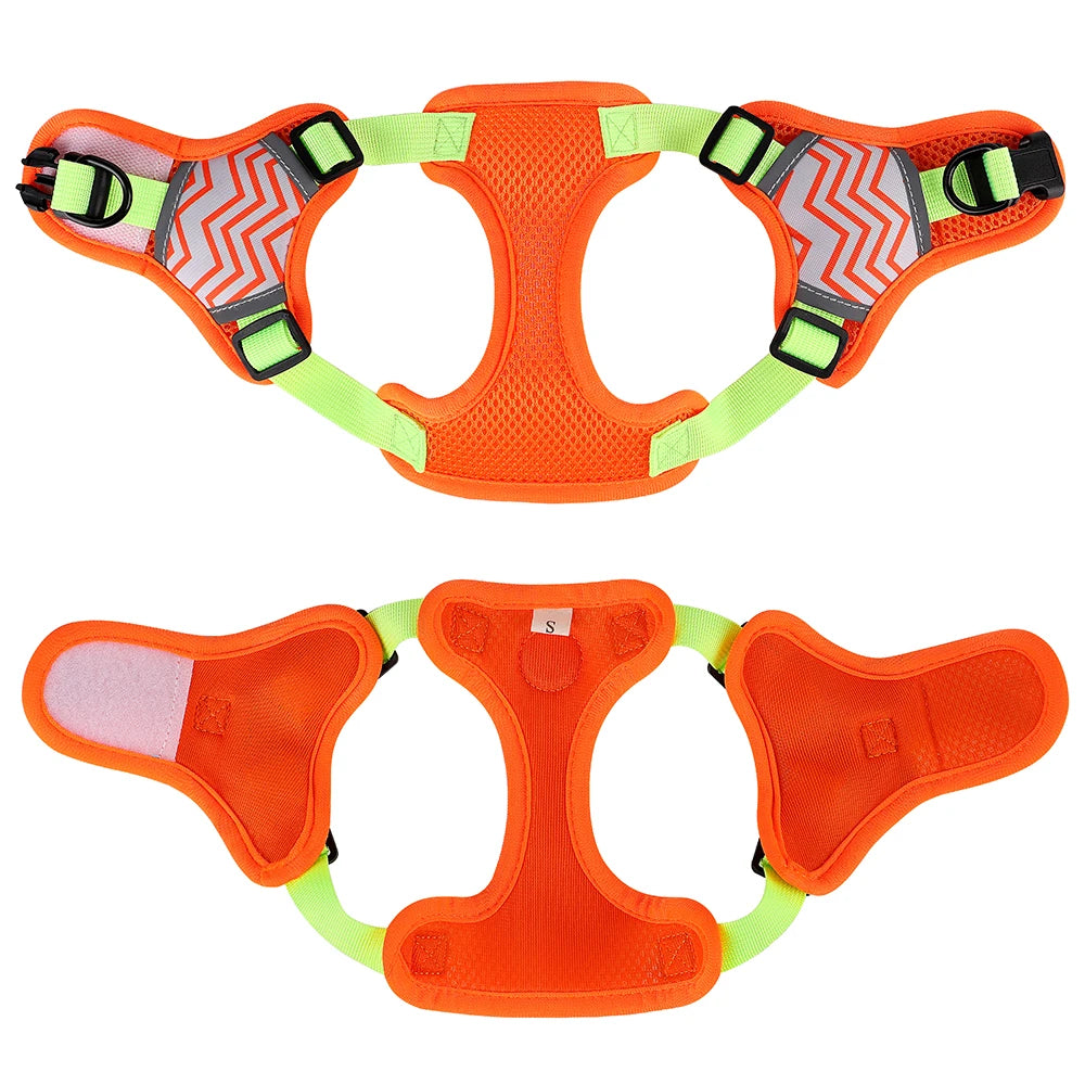 Soft Mesh Dog Harness and Leash Set - Reflective Breathable Vest for Small to Large Dogs - Happy Tail Center