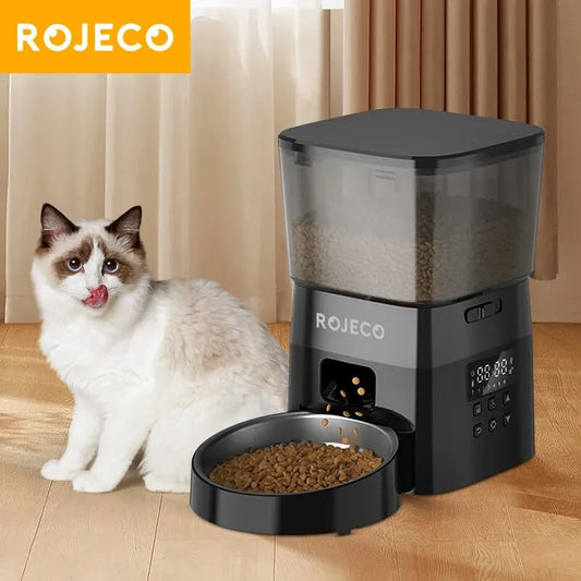 ROJECO Automatic Pet Feeder - Smart Control Cat & Dog Food Dispenser