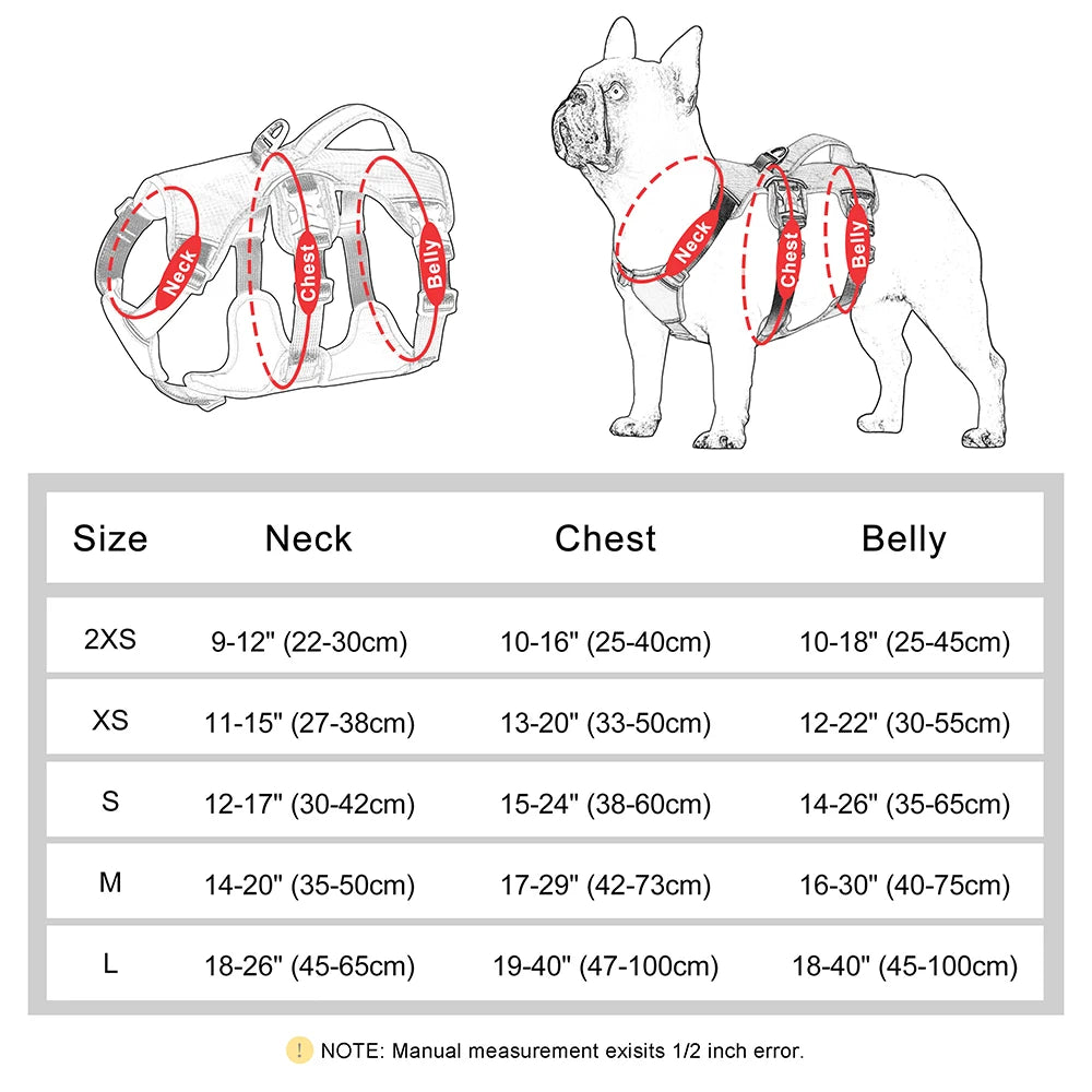 No Pull Reflective Nylon Dog Harness - Adjustable Waterproof Mesh Vest with Handle for Small to Large Dogs - Happy Tail Center