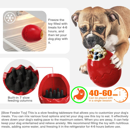 Interactive Dinosaur Egg Dog Toy - Slow Feeder and Puzzle Chew Toy - Happy Tail Center (View 3)