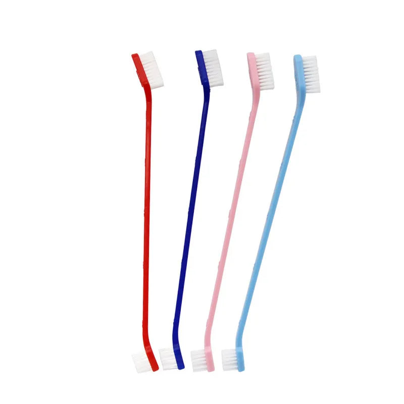 Efficient Double-Head Toothbrush for Dogs and Cats - Multi-Angle Cleaning