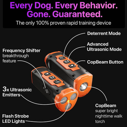 Humane Ultrasonic Anti-Bark Dog Training Device with LED Flashlight - Happy Tail Center (View 5)
