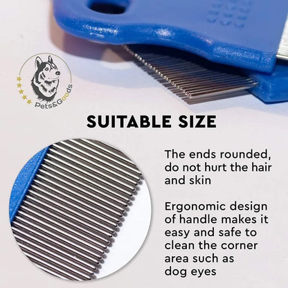 Gentle Pet Tear Stain Remover Comb - Effective Grooming Tool for Dogs and Cats - Happy Tail Center (View 3)