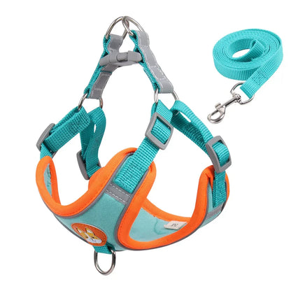 Adjustable Harness Leash Set for Small & Medium Dogs - Reflective Vest for Pet Walking - View 9 - Happy Tail Center