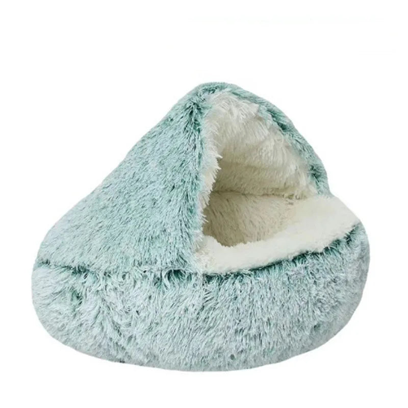 Round Cat Nest Bed | Winter Warm Sleeping Bag for Cats and Small Dogs