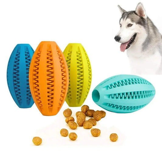 Durable Rubber Chew Toy - Teeth Cleaning Snack Ball for Dogs