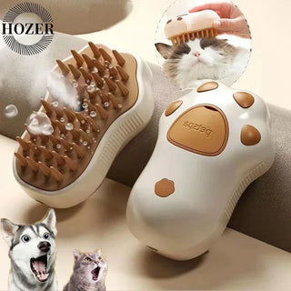 3-in-1 Gentle Mist Steam Grooming & Deshedding Brush for Cats & Dogs
