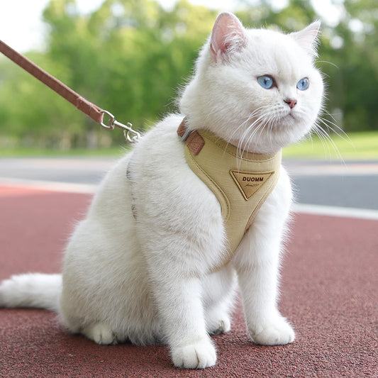 Stylish Cat and Dog Harness with Leash Set: Comfort and Style Combined