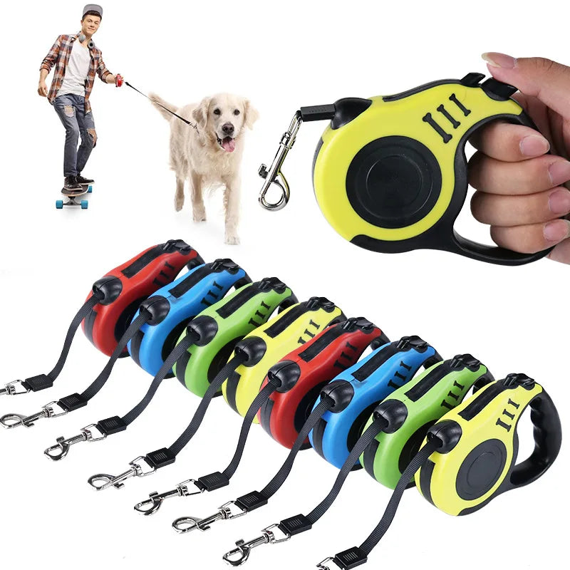 Retractable Dog Leash - 3M & 5M Automatic Flexible Leash for Small, Medium, and Large Dogs - Happy Tail Center