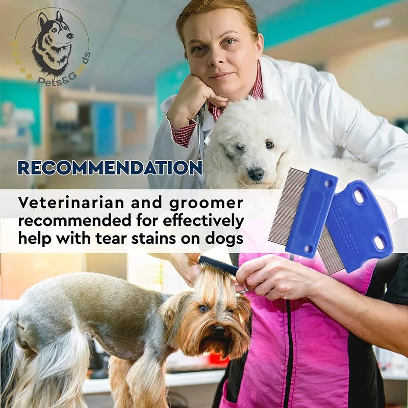 Gentle Pet Tear Stain Remover Comb - Effective Grooming Tool for Dogs and Cats