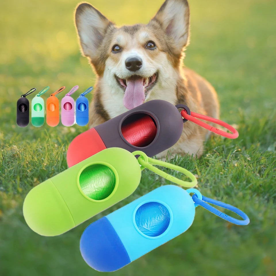 Dog Poop Bags with Dispenser Holder Clip Set - Pet Waste Bag Carrier and Pooper Scooper Accessory - Happy Tail Center