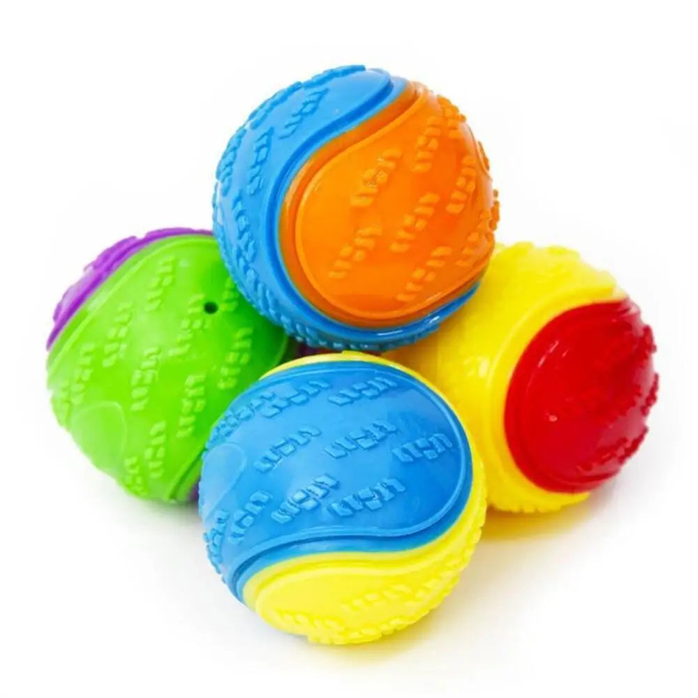 Durable Squeaky Rubber Chew Ball Toy for Dogs | Bouncy & Bite-Resistant