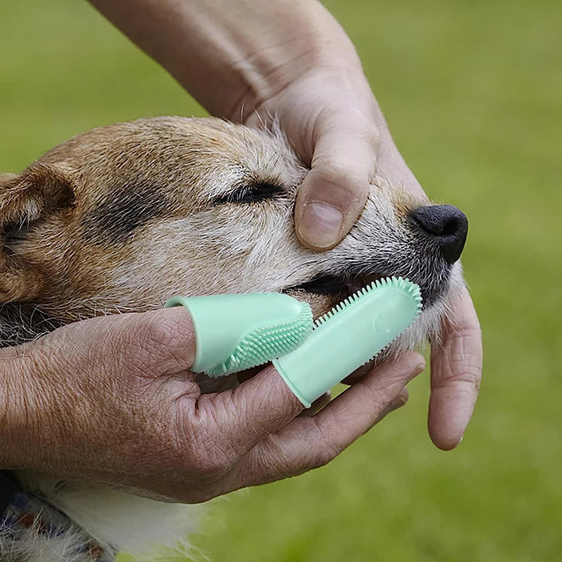 Silicone Pet Finger Toothbrush - Super Soft Teeth Cleaning Tool for Fresh Breath