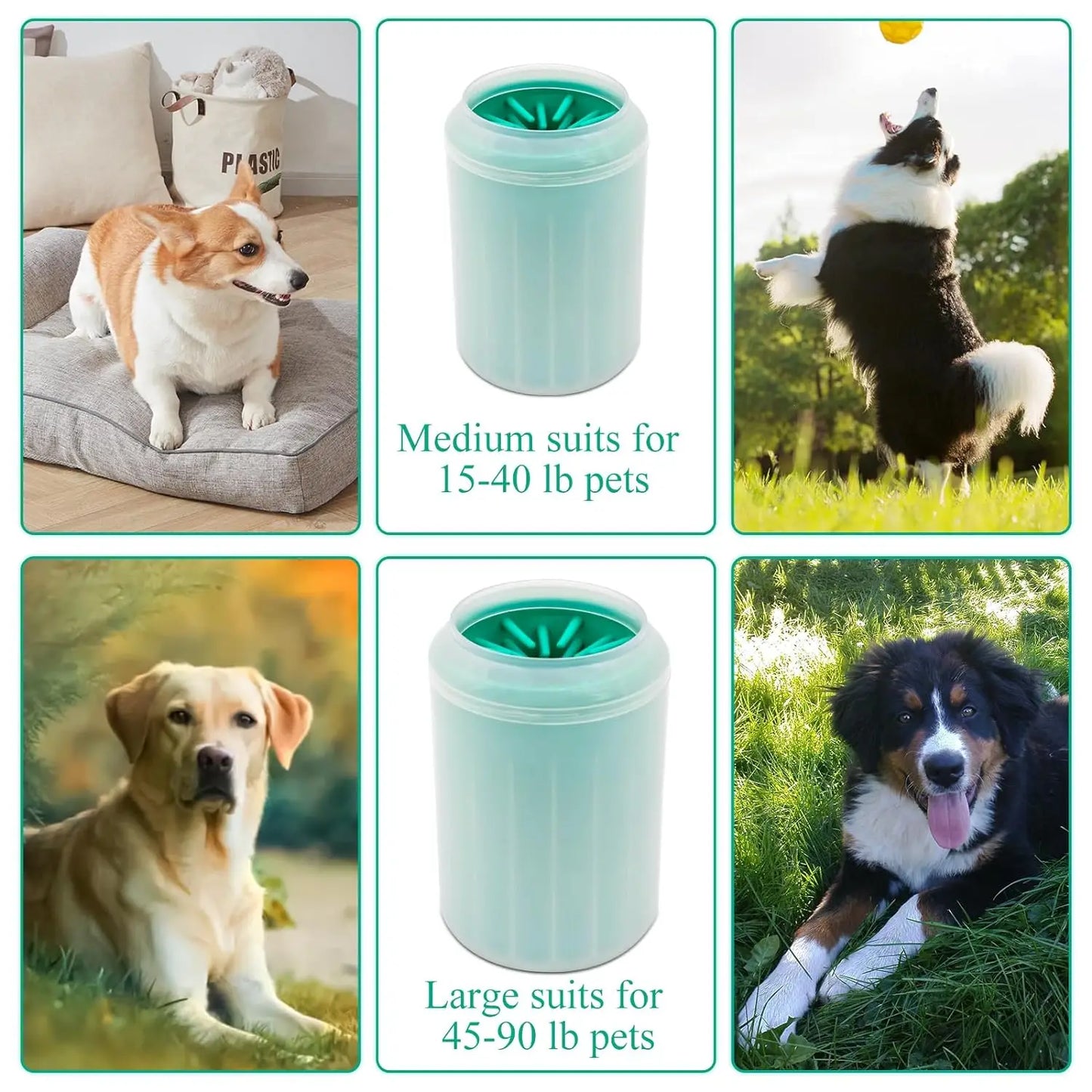 Portable Pet Foot Wash Cup - Soft Silicone Cat and Dog Paw Cleaner