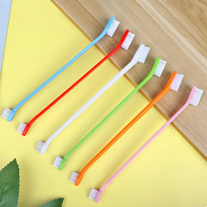 Efficient Double-Head Toothbrush for Dogs and Cats - Multi-Angle Cleaning - Happy Tail Center