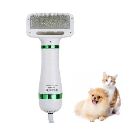 2-in-1 Pet Hair Dryer and Slicker Brush - Professional Grooming Tool for Cats and Dogs - View 7 - Happy Tail Center