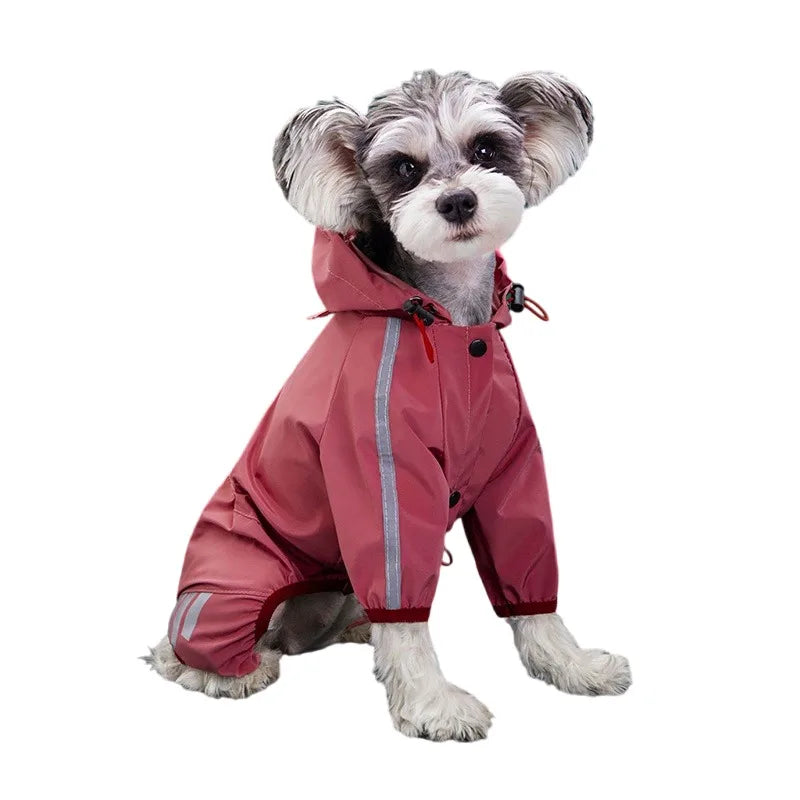 Reflective Waterproof Dog Raincoat - Small to Medium Pet Jumpsuit