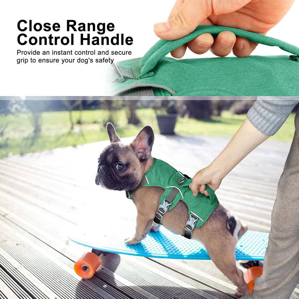 Reflective Nylon Dog Harness - Durable Adjustable Vest with Handle for Small, Medium, and Large Dogs - Happy Tail Center