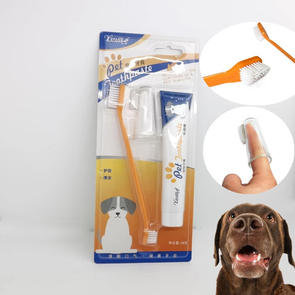 Pet Toothbrush and Toothpaste Kit - Dog & Cat Oral Cleaner for Dental Care - View 3 - Happy Tail Center