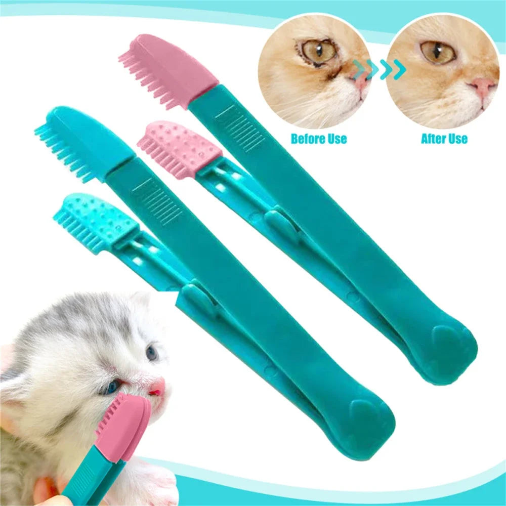 Soft Pet Eye Cleaning Brush - Tear Stain Remover for Cats and Dogs