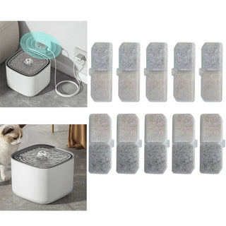 Activated Carbon Water Fountain Replacement Filters (10-Pack)