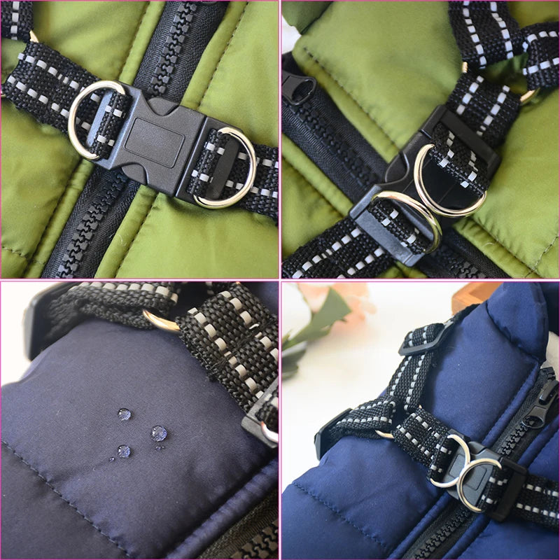 Waterproof Winter Dog Jacket with Harness - Warm Coat for Small and Large Dogs