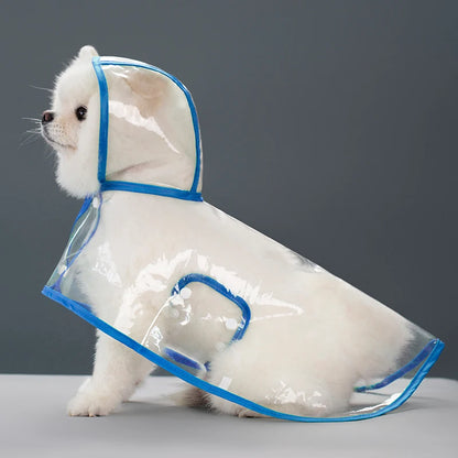 Lightweight Waterproof Hooded Dog Raincoat with Reflective Trim - View 7 - Happy Tail Center