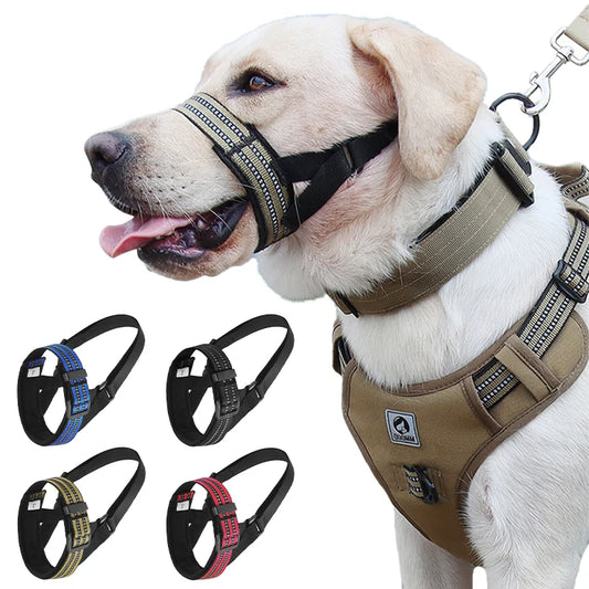 Reflective Adjustable Dog Muzzle - Anti-Biting and Barking Solution