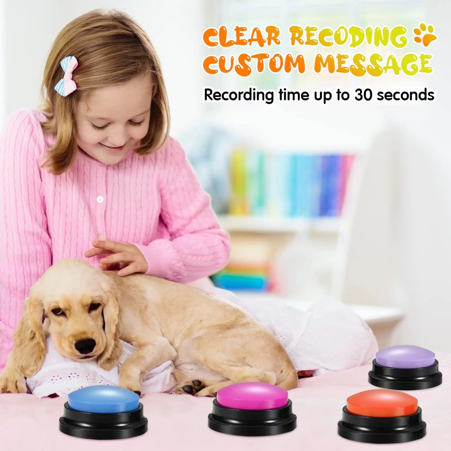 Recordable Talking Pet Toy with Buttons - Portable Dog Communication Tool