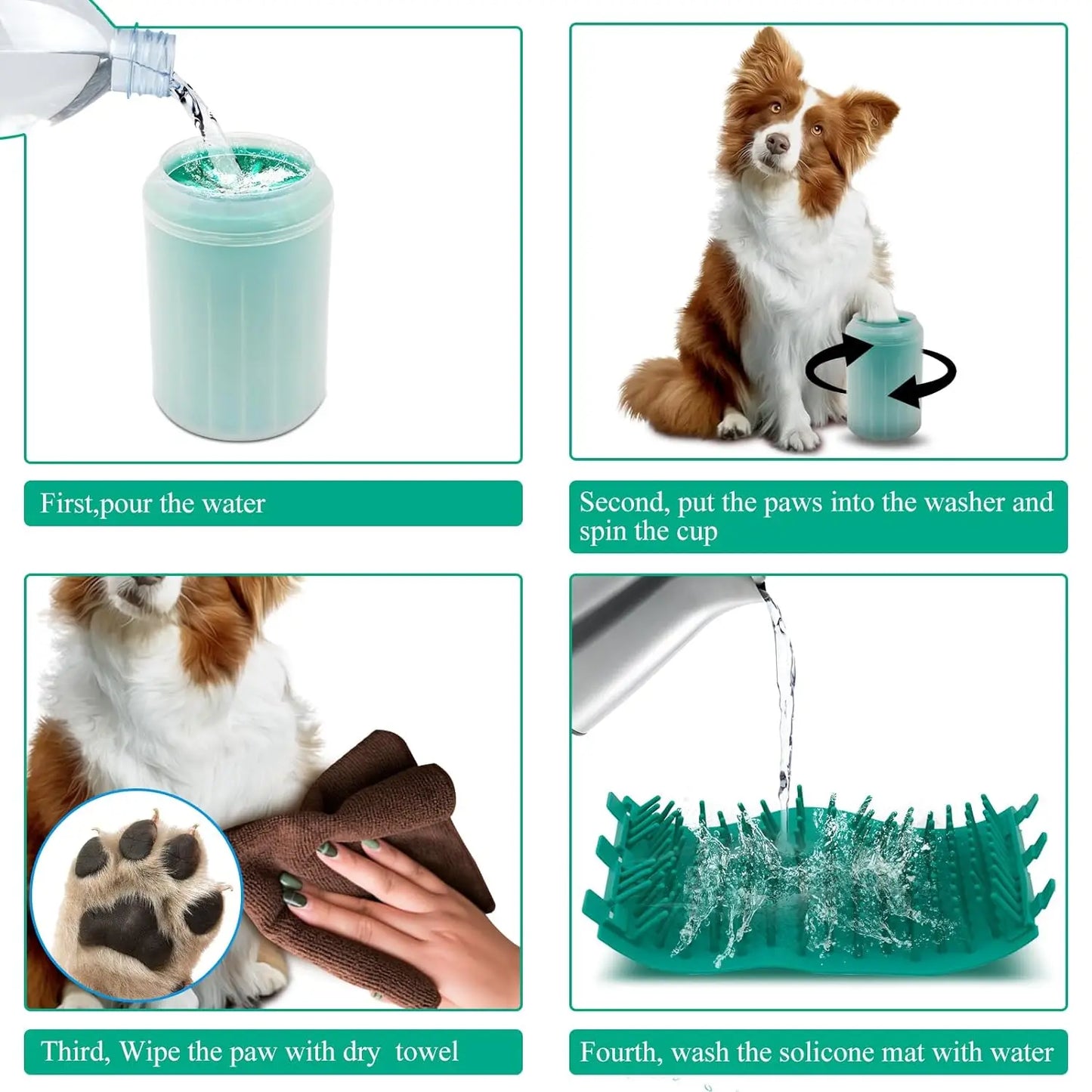 Portable Pet Foot Wash Cup - Soft Silicone Cat and Dog Paw Cleaner