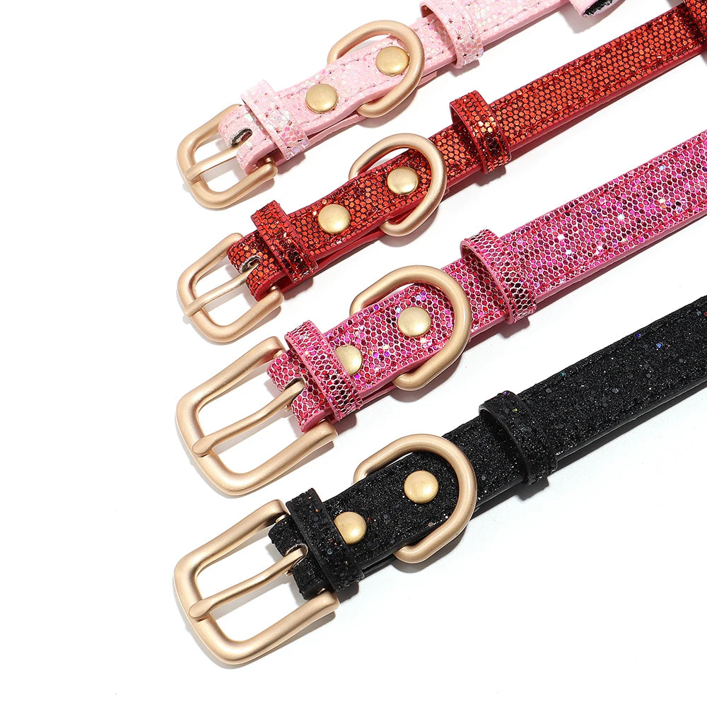 Adjustable Leather Bow Knot Dog Collar - Stylish Necklace for Small Dogs and Cats