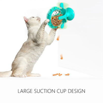 Windmill Turntable Pet Food Feeder Toy - Interactive Puzzle Dispenser for Cats and Do - Happy Tail Center (View 6)