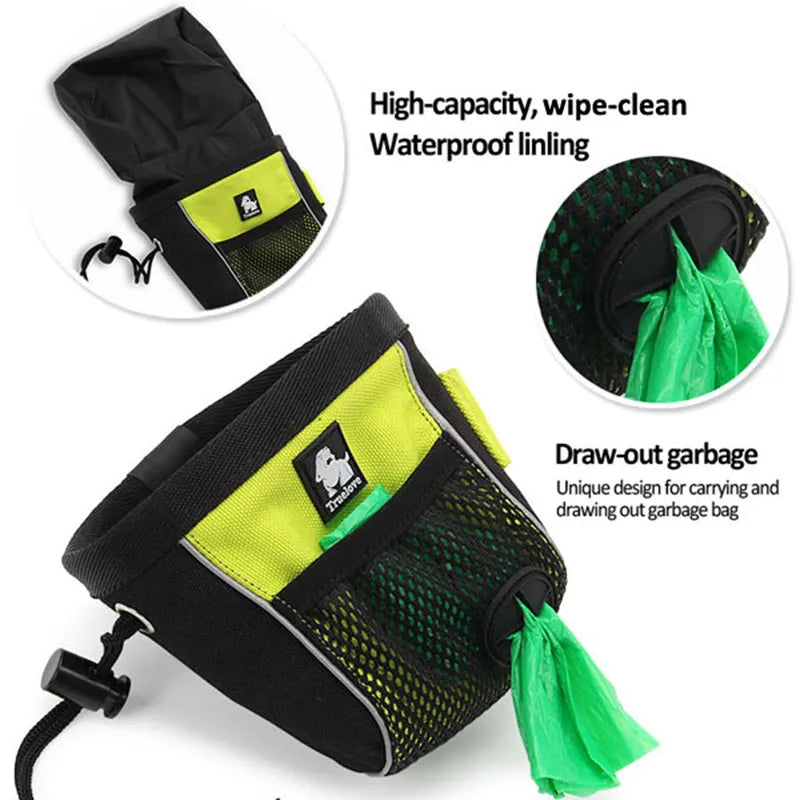 Portable Reflective Travel Dog Treat Bag - Convenient Storage for Training Sessions - Happy Tail Center