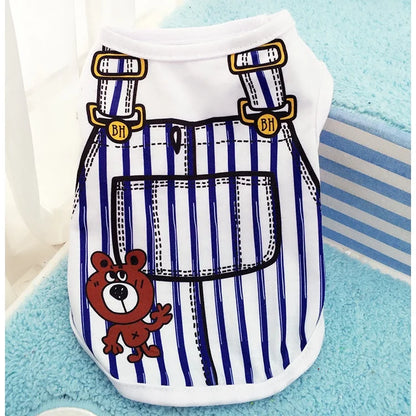 Soft Cartoon Dog Vest - Summer T-Shirt for Small Pets - View 7 - Happy Tail Center