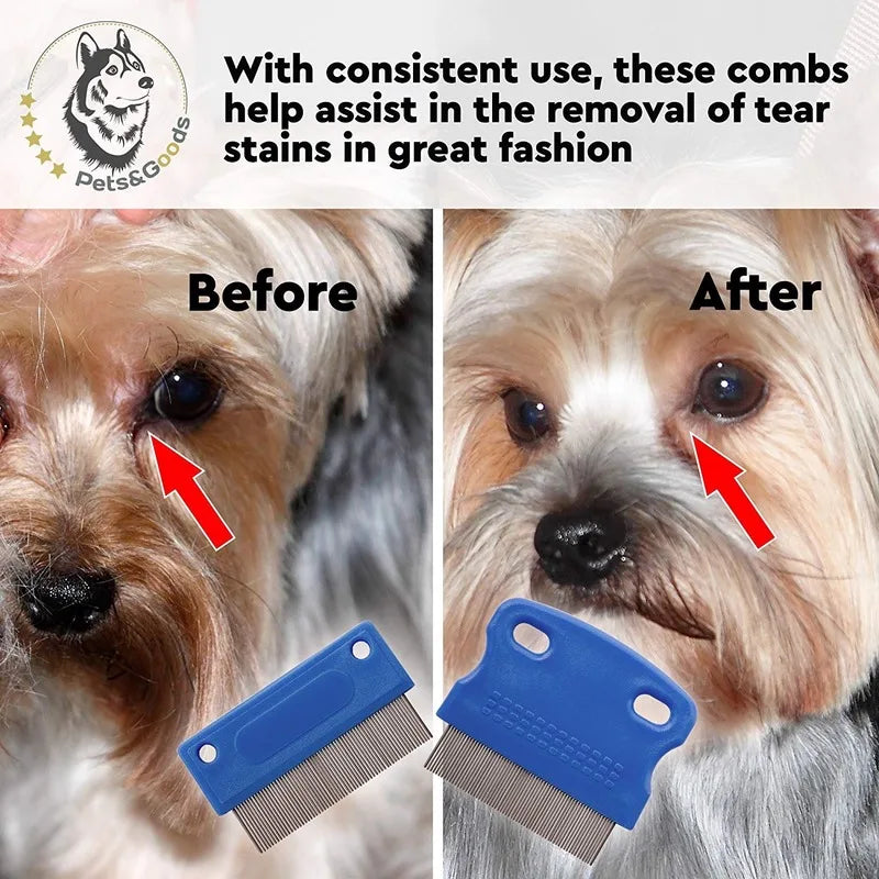 Gentle Pet Tear Stain Remover Comb - Effective Grooming Tool for Dogs and Cats