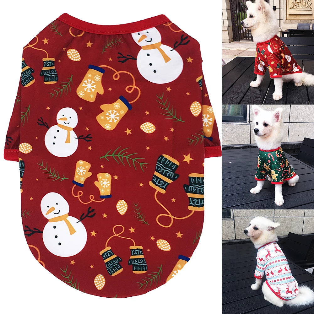 Christmas Dog Vest - Warm Fleece Jacket for Small Dogs and Cats