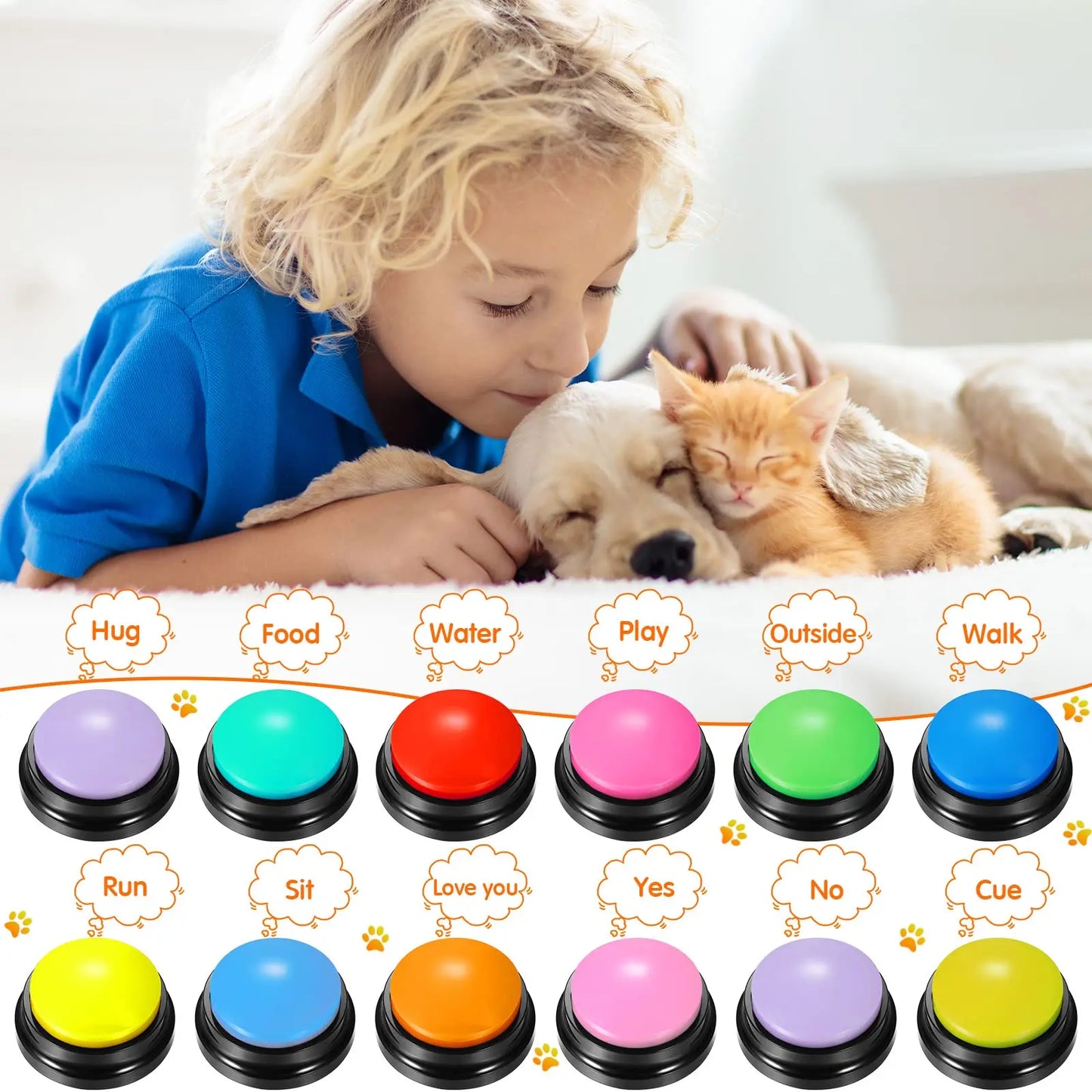 Recordable Talking Pet Toy with Buttons - Portable Dog Communication Tool