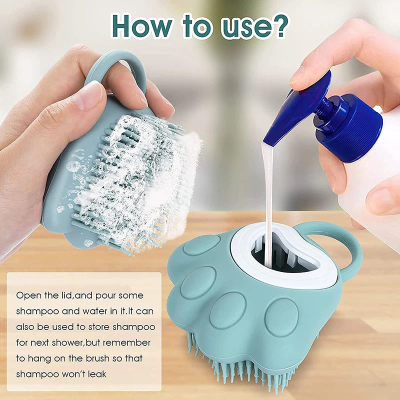 Silicone Pet Bath Brush for Dog and Cat Grooming