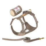 Adjustable No-Pull Pet Harness and Leash Set in Harris Tweed Fabric