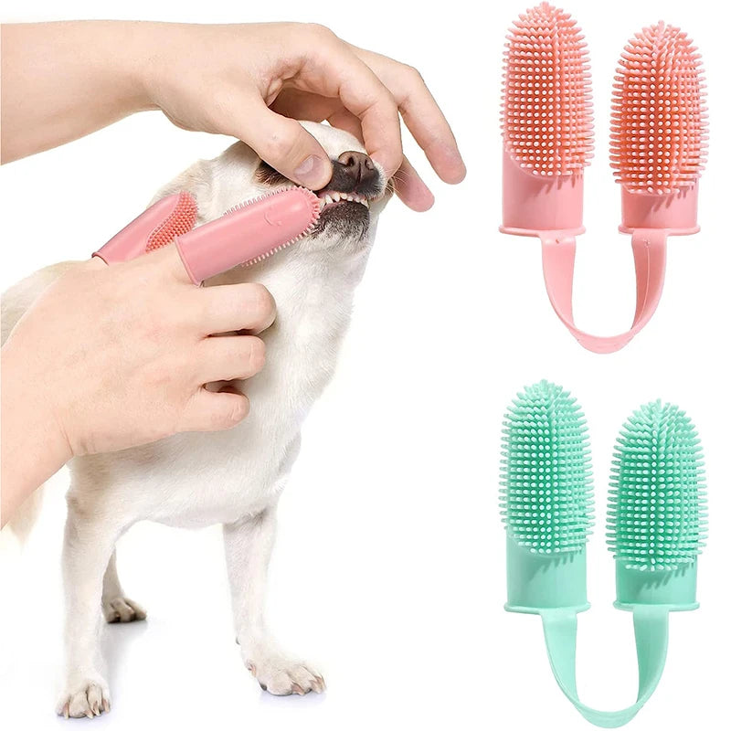 Silicone Pet Finger Toothbrush - Super Soft Teeth Cleaning Tool for Fresh Breath