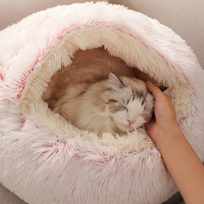 PlushDream Round Cat Bed - Ultra-Soft Plush Cushion for Dogs & Cats - View 9 - Happy Tail Center