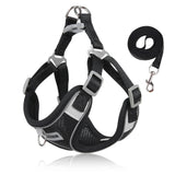 Reflective Dog Harness Leash Set - Chest Strap Vest for Small & Medium Dogs and Cats