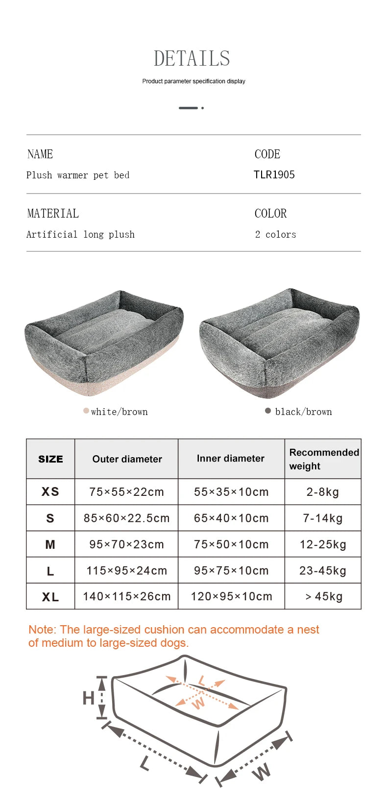 Luxurious Plush Warmer Pet Bed with Modern Design - Happy Tail Center