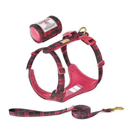 Adjustable No-Pull Pet Harness and Leash Set in Harris Tweed Fabric - View 10 - Happy Tail Center