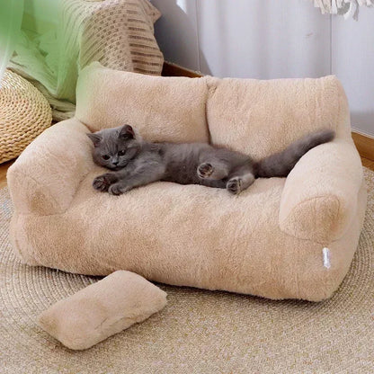 Winter Warm Cat Sofa Bed | Detachable Plush Sleeping Cushion for Small Pets - Happy Tail Center (View 3)